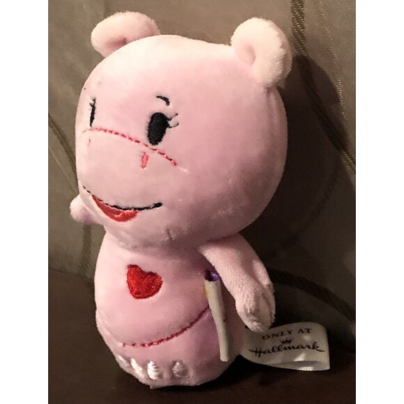 Pink Hug Lovin Hippo Plush Hallmark Itty Bittys Limited Edition Valentines 5” - Picture 3 of 9